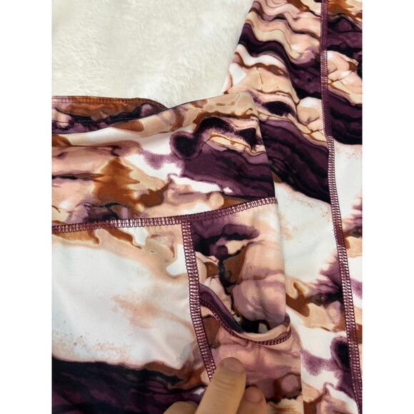 Avia Women's Fashion Performance Leggings with Side Pockets in Purple Print - Picture 5 of 5